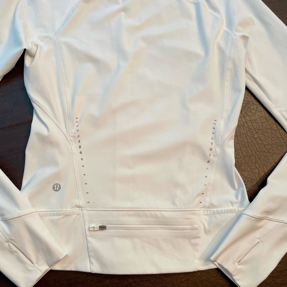 Lululemon bright white zip-up lightweight jacket